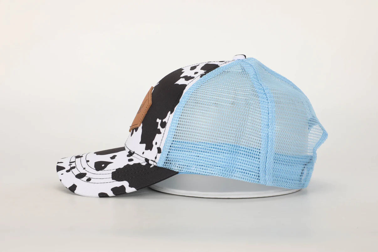 Blue Highland Cow Trucker Hat