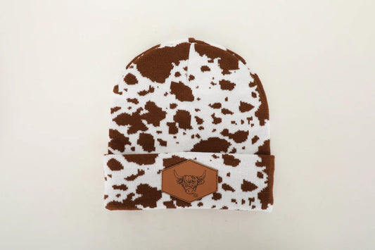 Cowprint Highland Cow Beanie